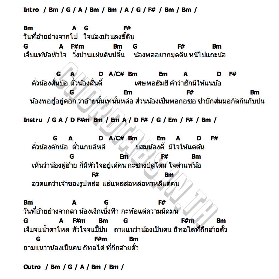 คอร์ด ตั๋วน้องคักน้อ พลอย พลอยสวย