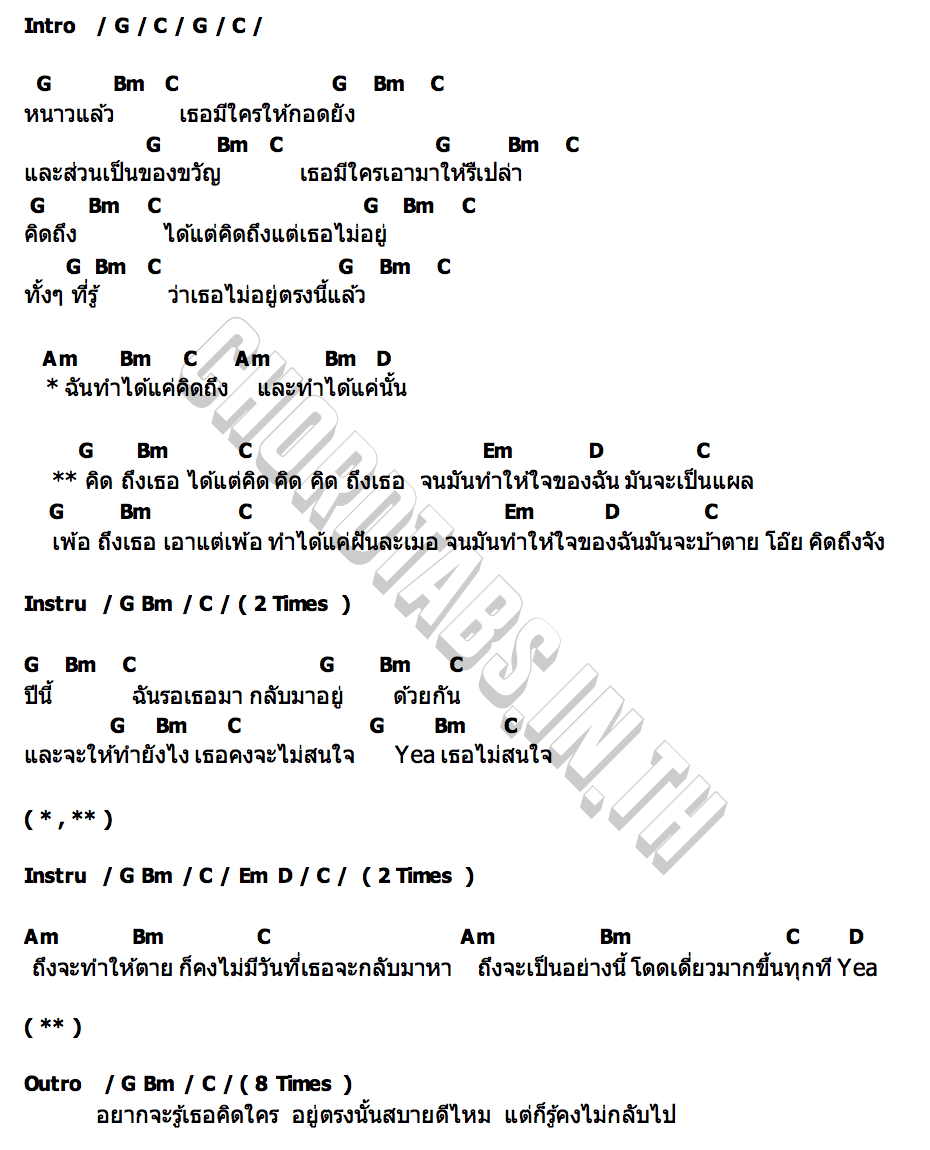 คอร์ด คิด...ถึงเธอ (Miss You) Imhavingabadday.