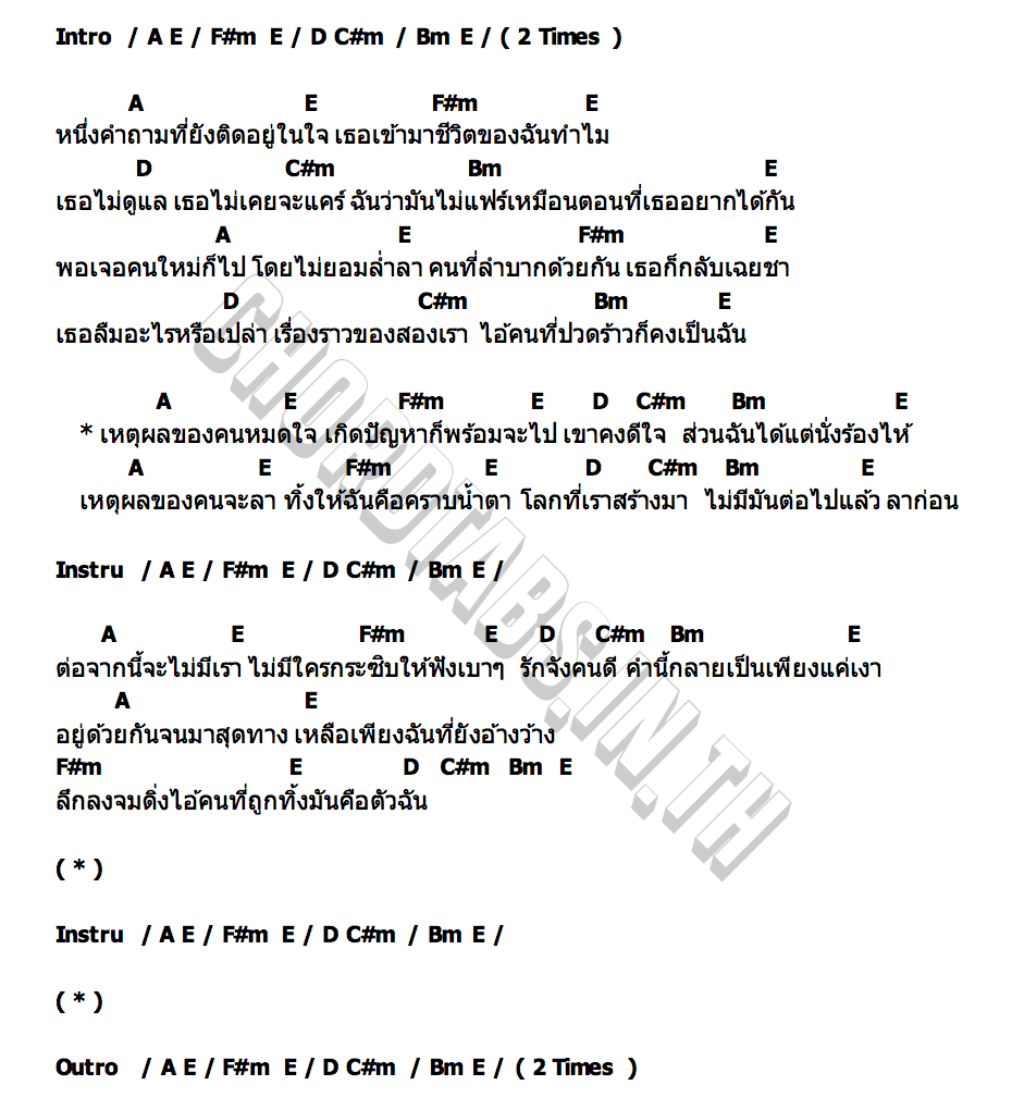 คอร์ด เหตุผลของคนหมดใจ แทน ธนาธร