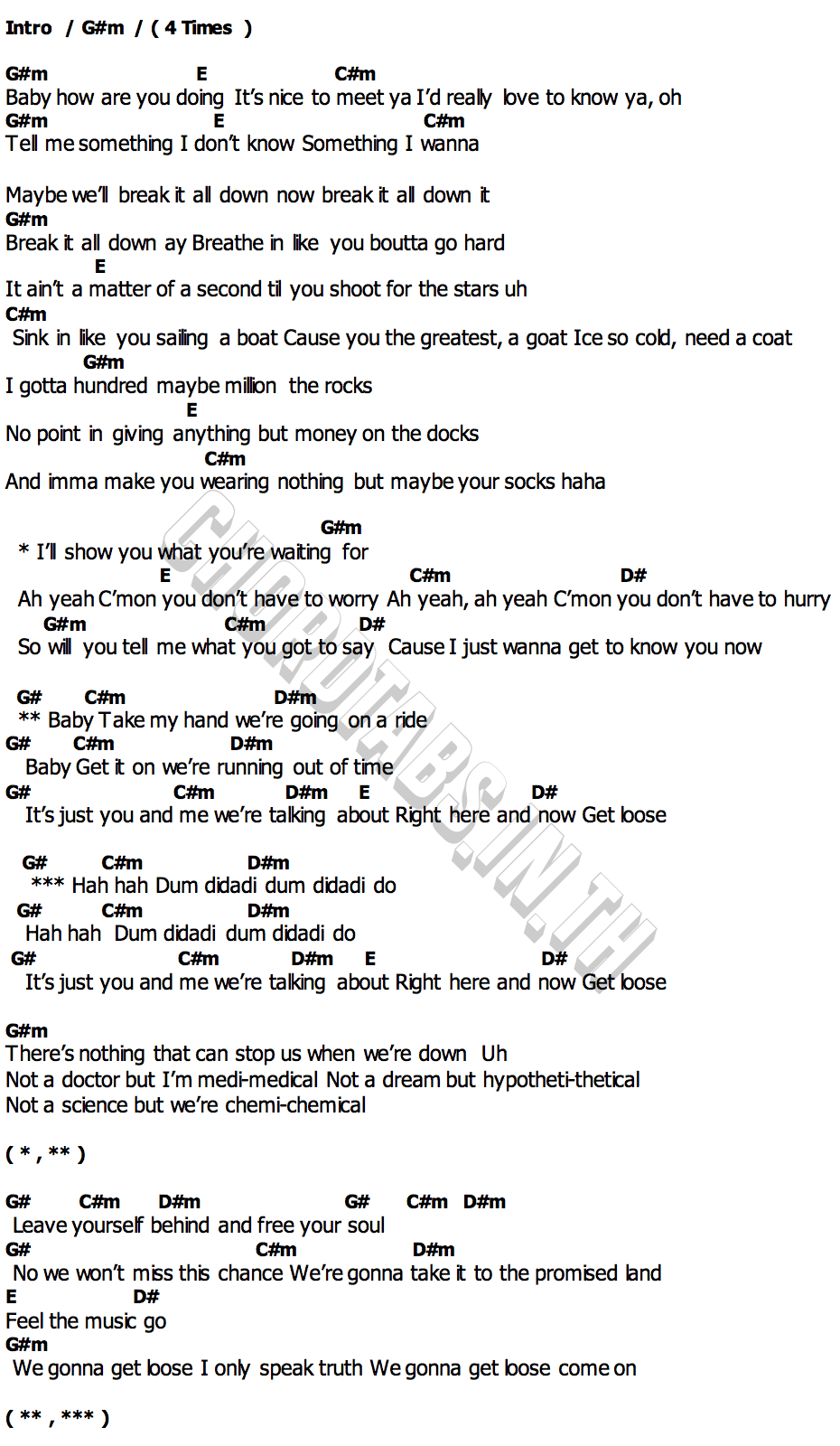 คอร์ด GET LOOSE THE7