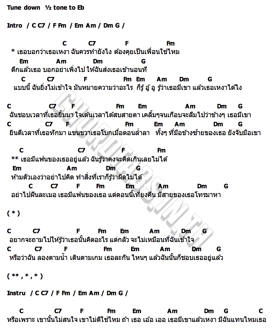 คอร์ด มีเขาเหงาได้ไง (Why Lonely) BKC