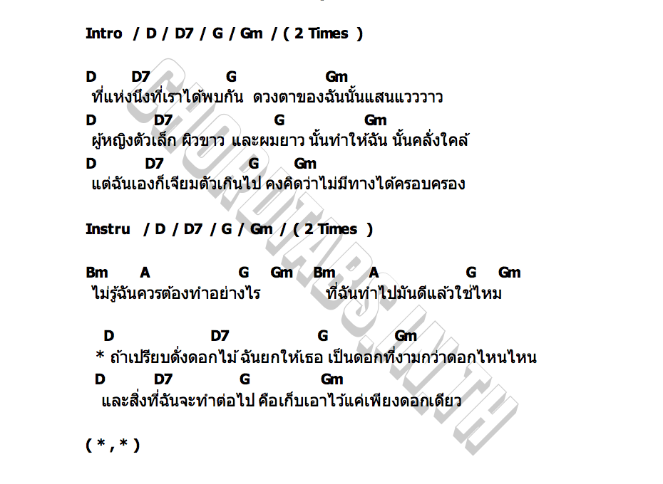 คอร์ด ดอกไม้ดอกเดียวของผม Sinlapa