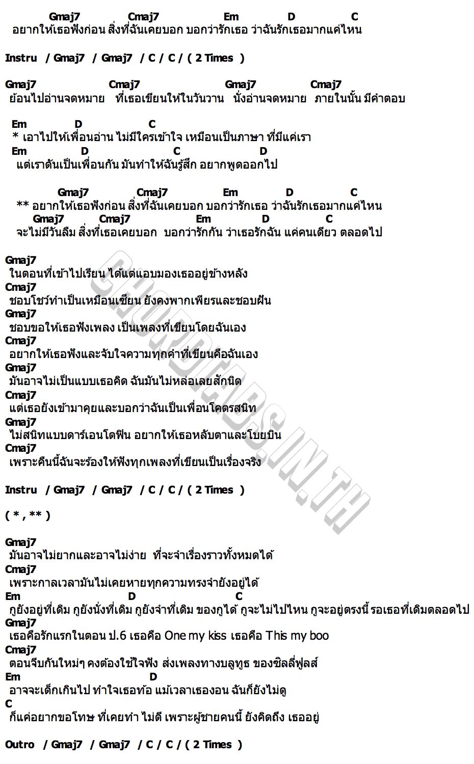 คอร์ด จดหมาย [Letter] ปอน นิพนธ์ x เฉาก๊วย