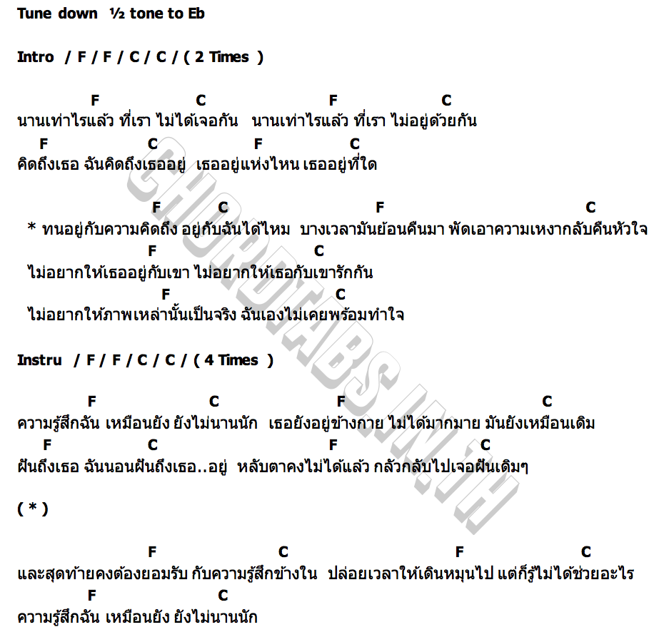 คอร์ด ทำไมเธอถึงอยู่ในทุกๆเพลงที่ฉันฟัง จินตนาการ