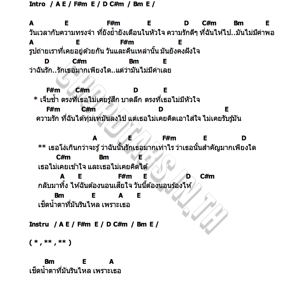คอร์ด เธอโง่ นิว เขาพระ