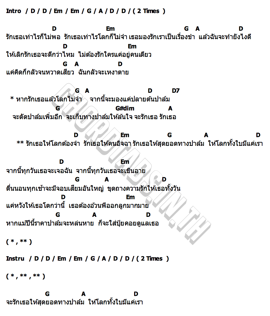 คอร์ด สุดยอดทางปาล์ม GoldRED