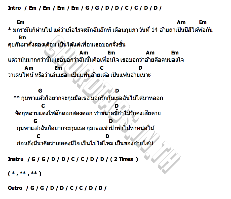 คอร์ด กุมภากุมเธอ หยาด ฮำฮอน x ต้น ปากเซ