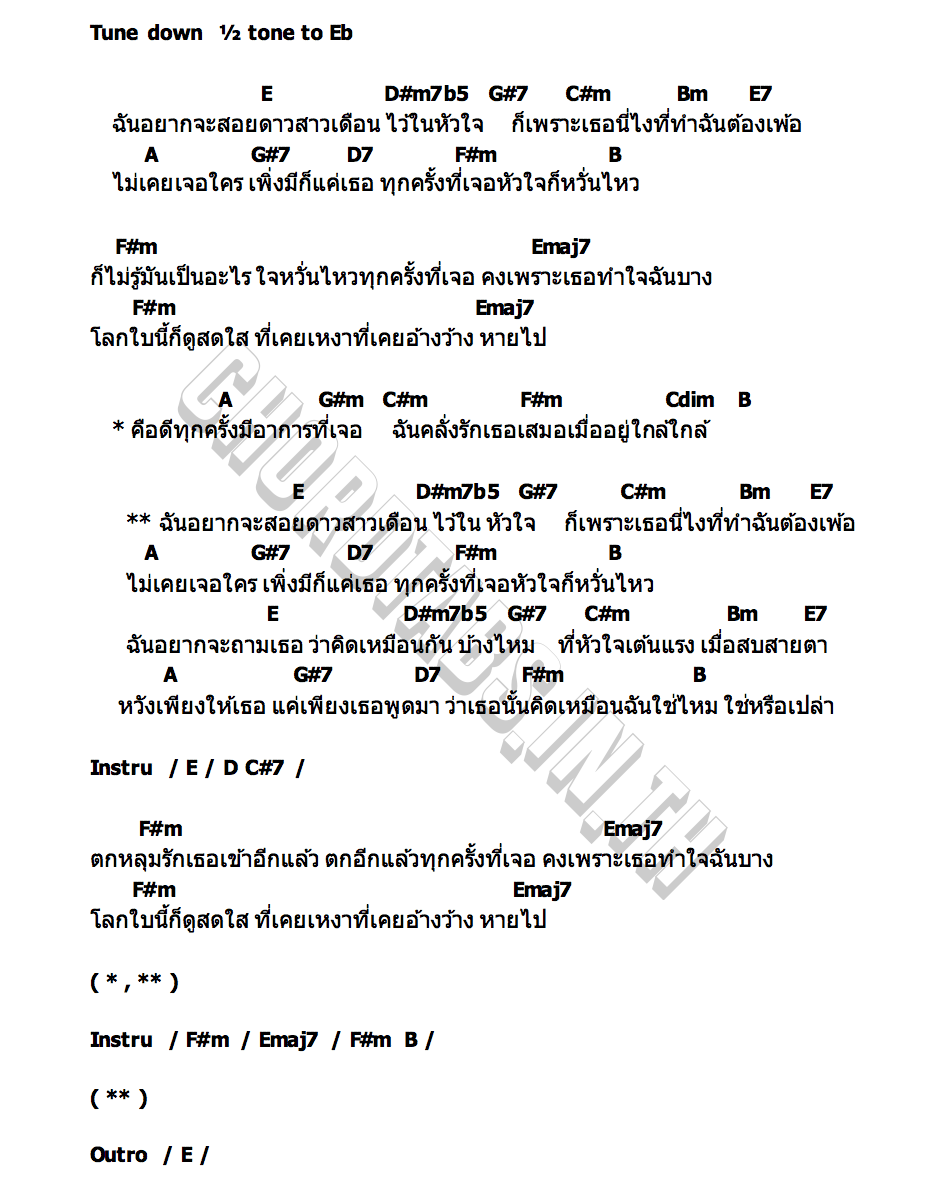 คอร์ด สอยดาวสาวเดือน ริว วชิรวิชญ์ & น้ำฟ้า ธัญญภัสร์