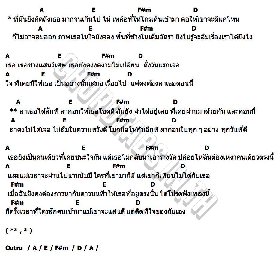 คอร์ด ลาเจ้าที่ (Goodbye my fave) Mirrr x Your Mood
