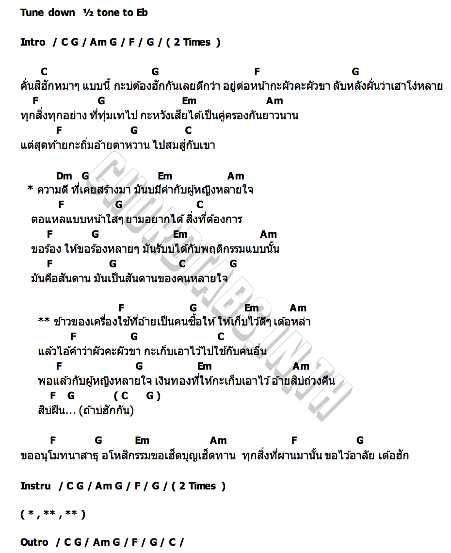 คอร์ด บ่ทวงคืน เดฟ วัชรพงษ์ JN40