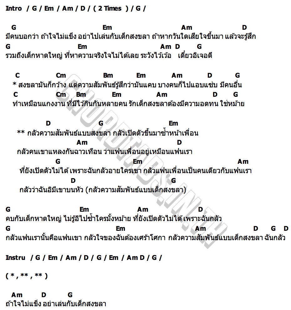 คอร์ด กลัวความสัมพันธ์แบบสงขลา โตน พีรภณ