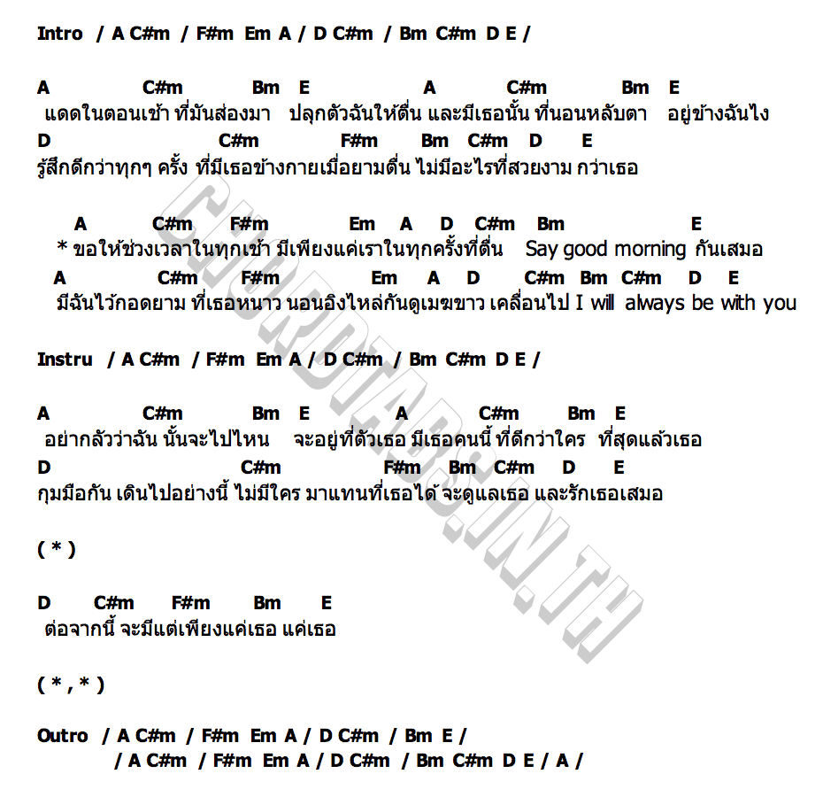 คอร์ด กุมมือ (Good Mornin) ซัน ชีวานนท์