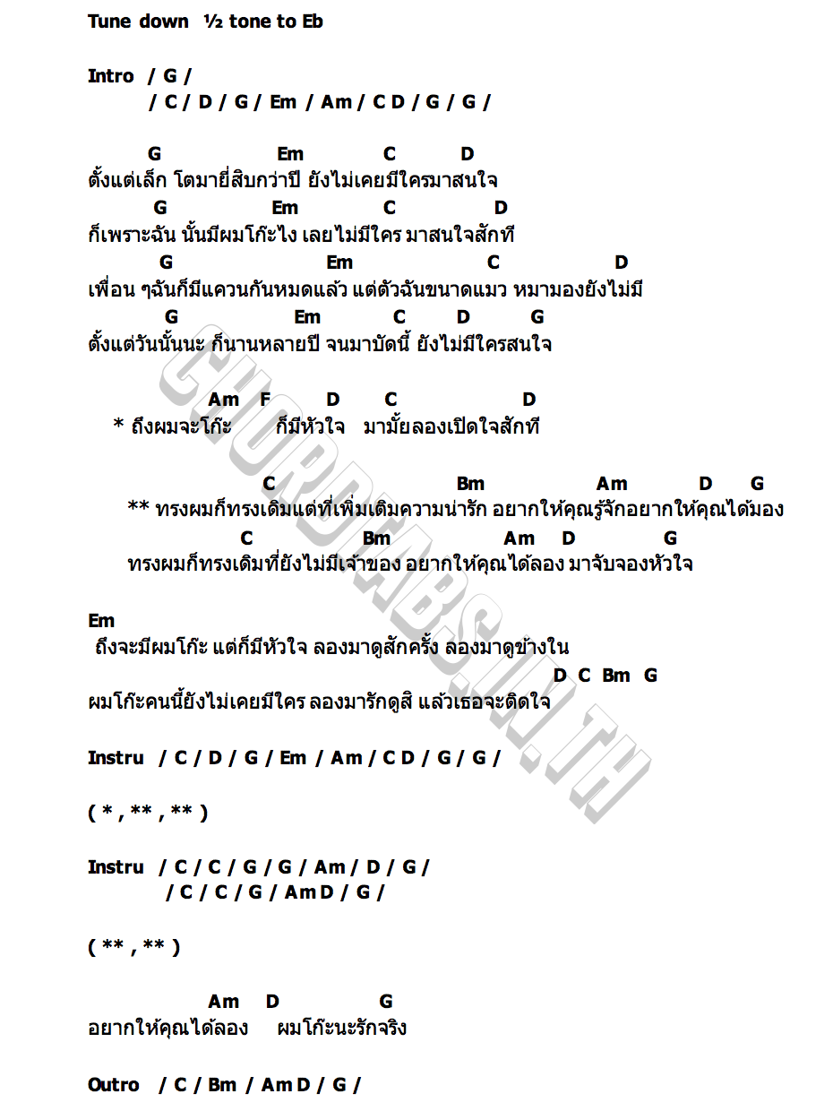 คอร์ด ทรงเดิม โก๊ะตุลย์ ละมุนละไม
