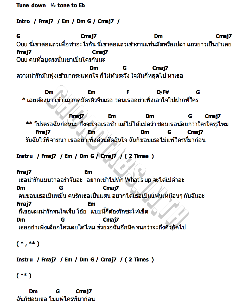 คอร์ด กรุณากดบัตรคิว Nan Thanchanok
