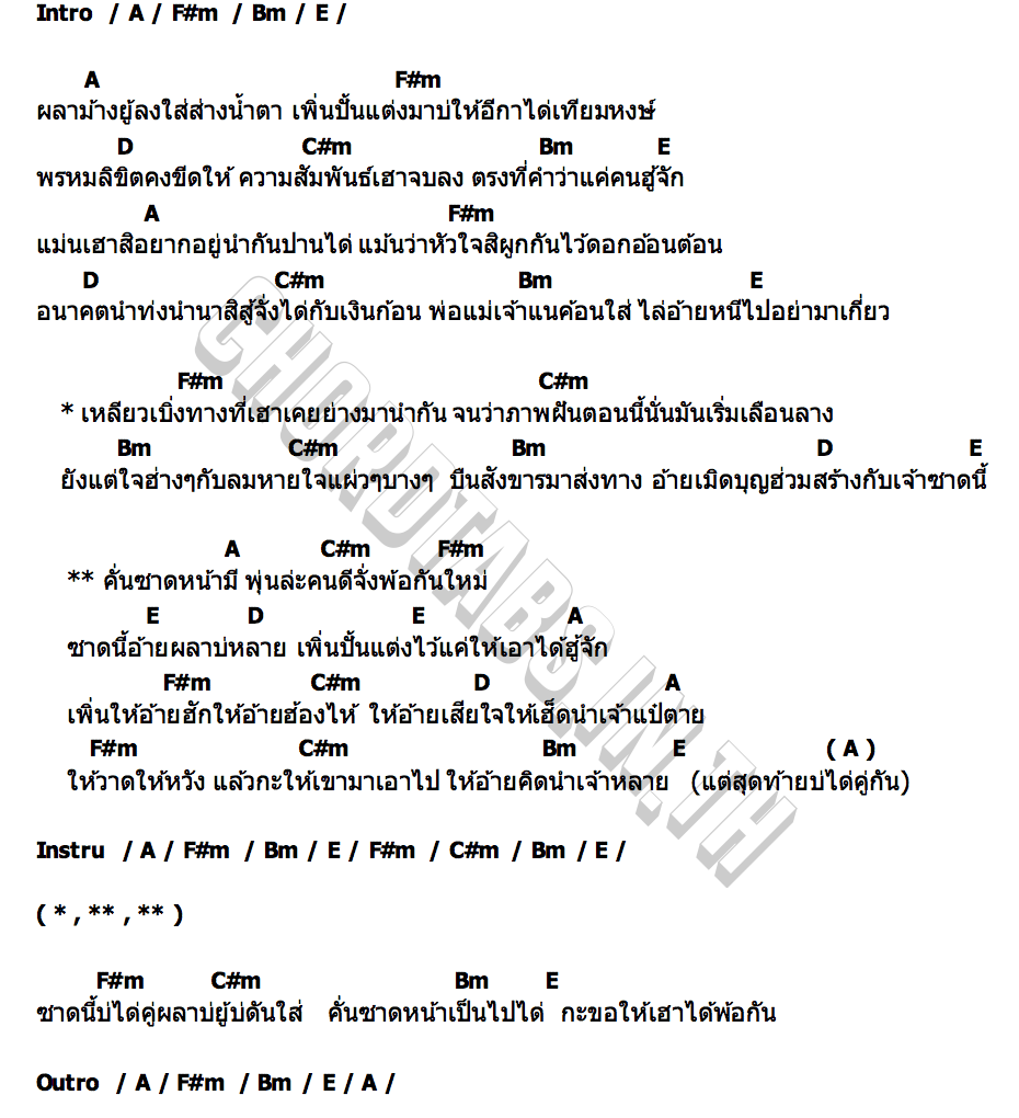 คอร์ด ผลาบ่เถิง (คันซาดหน้ามี) เบต กษิดิ์เดช