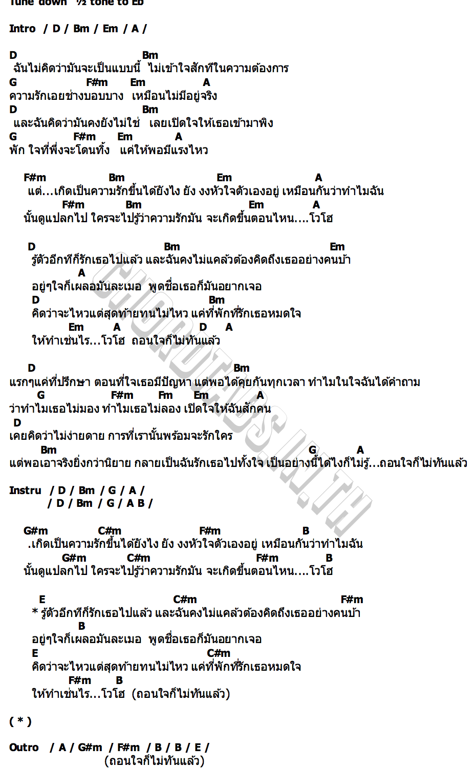 คอร์ด รักไปแล้ว แบงค์ โมเดิร์น x F FIN