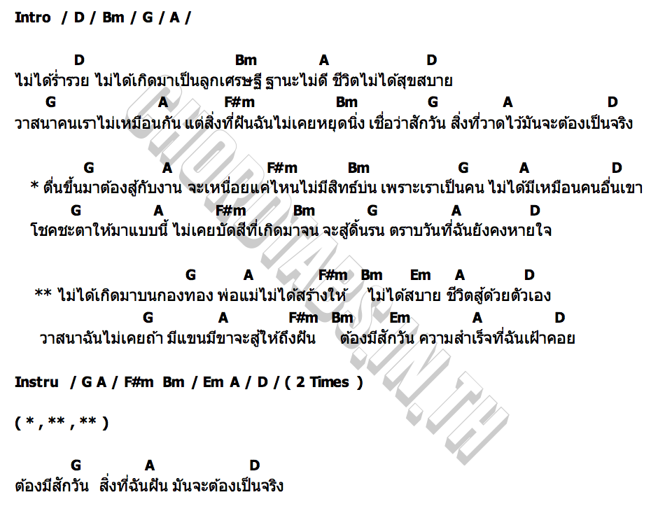 คอร์ด สู้ด้วยตัวเอง ต้นเอก จรัสรวี