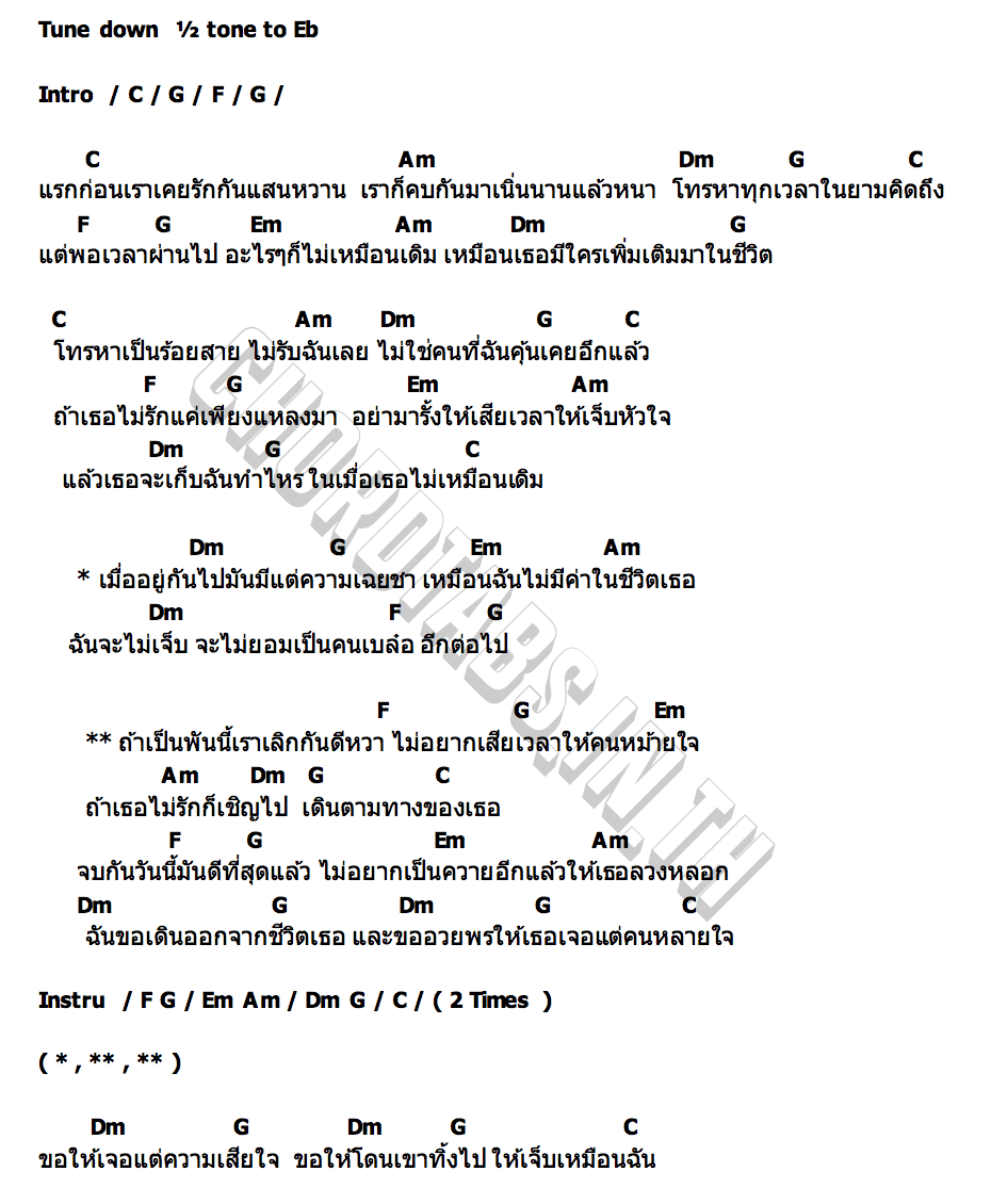 คอร์ด เลิกกันดีหวา ยิ้ม ขรินทร์ทิพย์