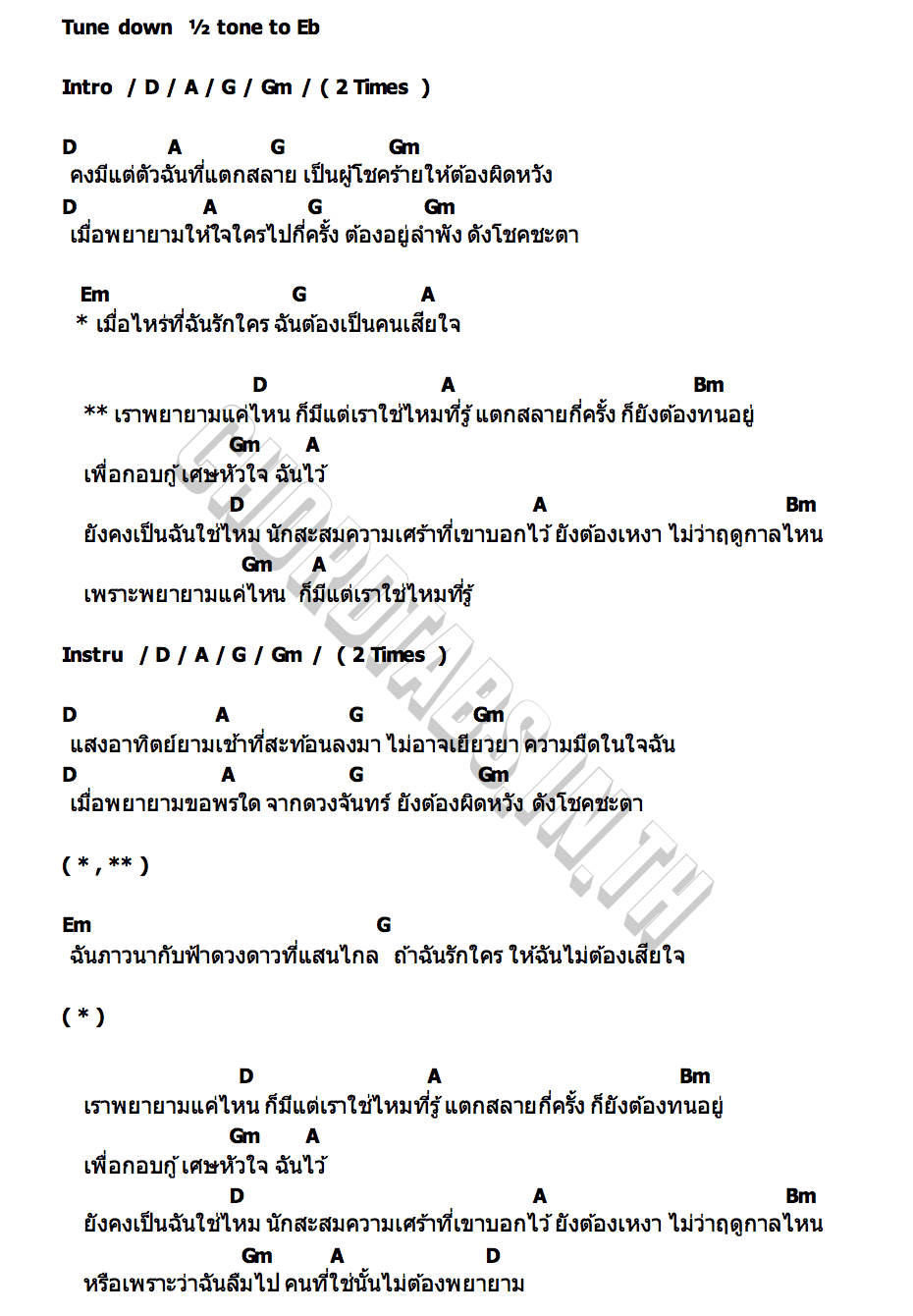 คอร์ด ฉันคือนักสะสมความเศร้า Smart x Bell&Nut