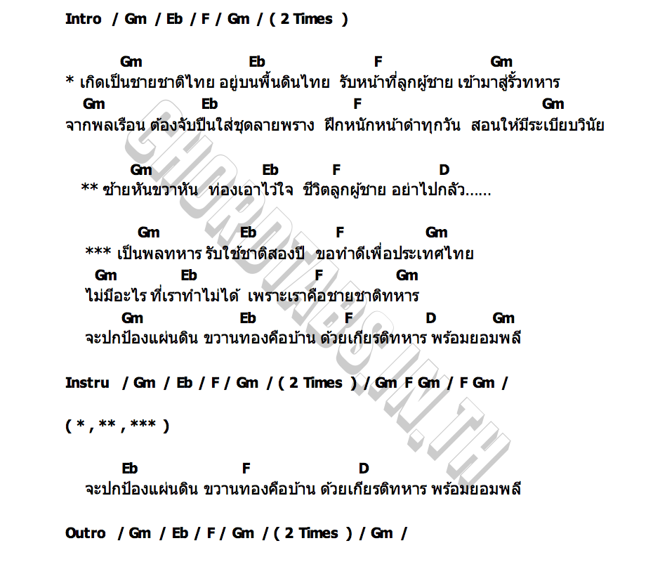 คอร์ด พลทหาร โอม พรชนะ