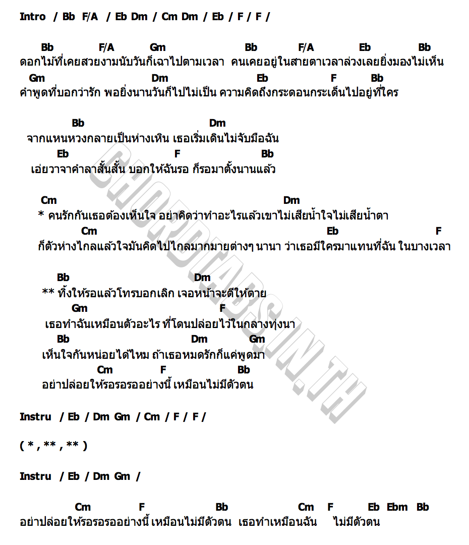คอร์ด ไร้ตัวตน (ทิ้งให้รอ 2) วิว สุดารัตน์