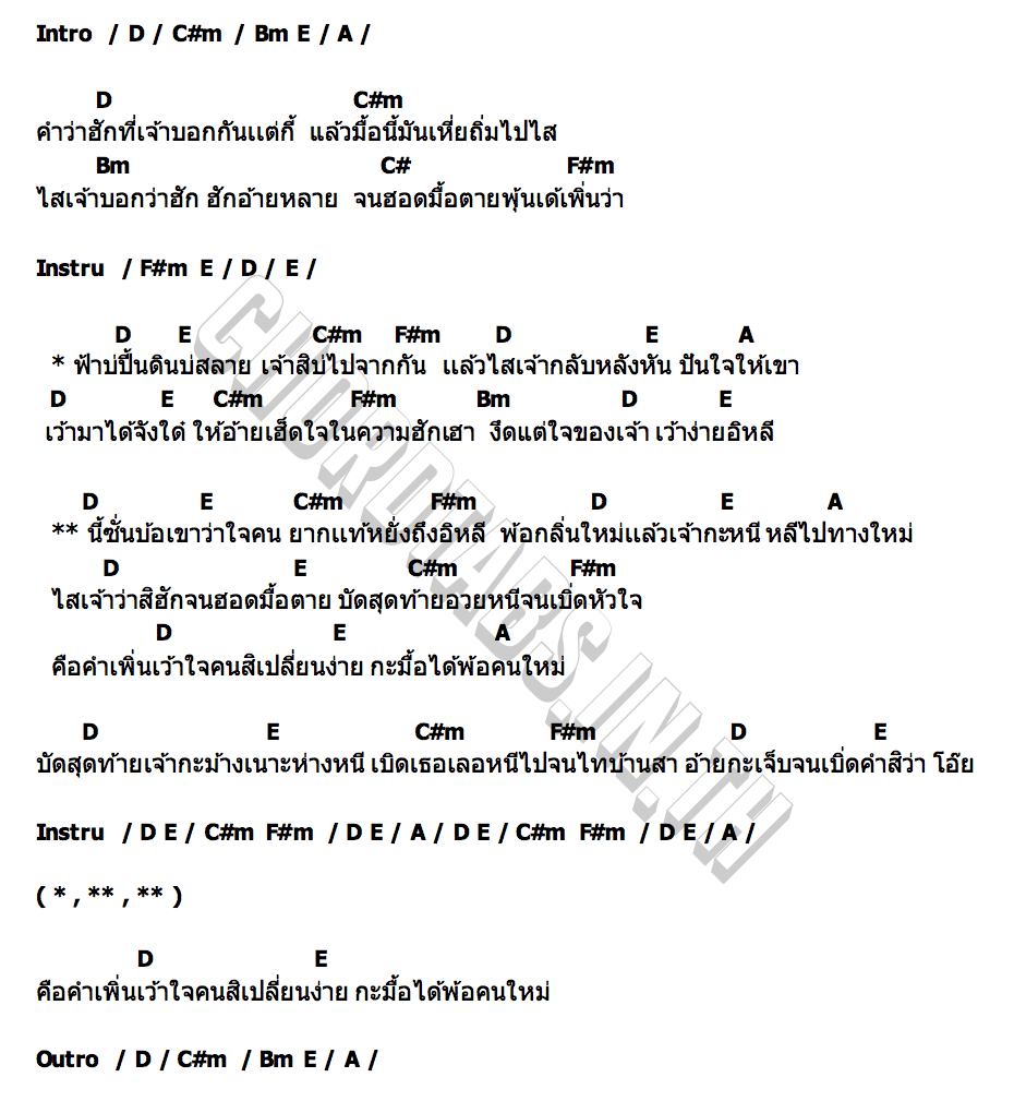 คอร์ด อวยใจหนี ไนท์ ภิรวัช