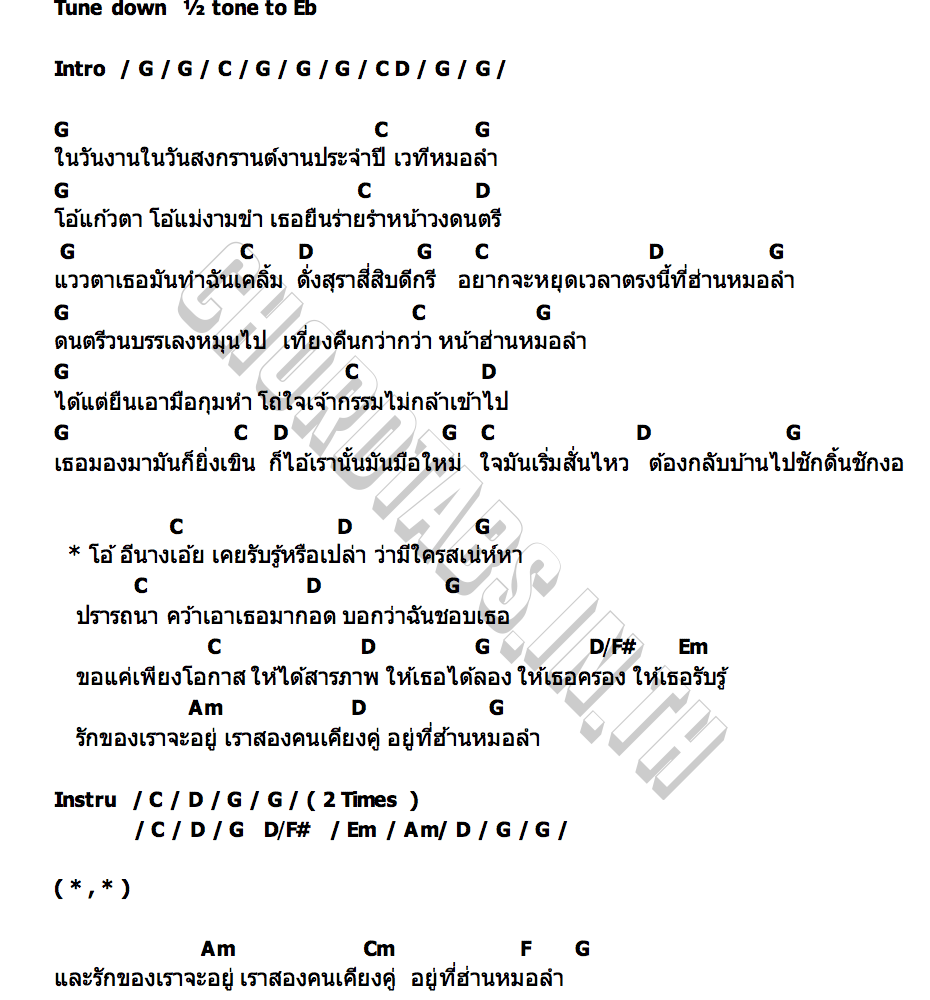 คอร์ด มนต์รักหน้าฮ่าน มาณพ