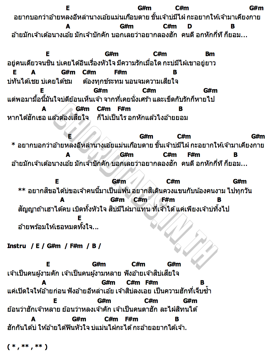 คอร์ด มักเจ้าบักคัก บาส สิทธิชัย