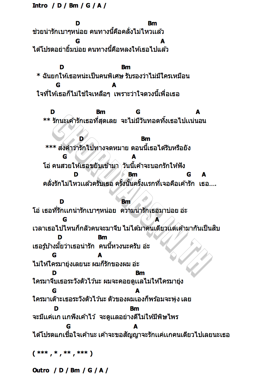 คอร์ด คลั่งรักไม่ไหวเเล้ว NICEKY