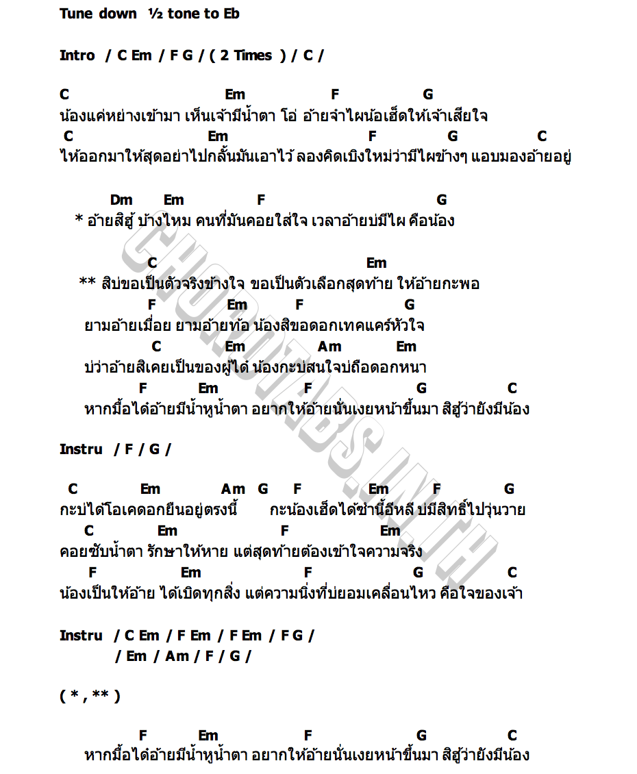 คอร์ด คนอยู่ข้างๆ คำเตย สะแบงบิน