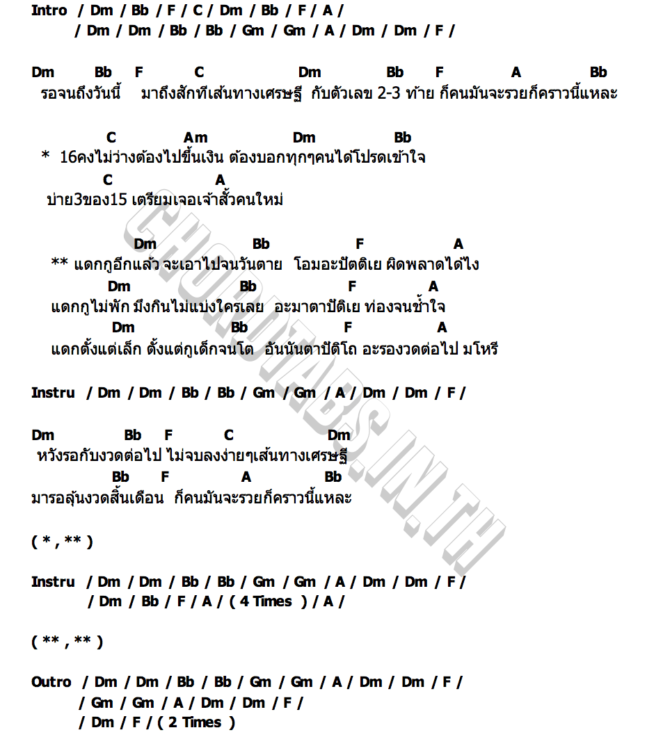 คอร์ด สลากกินแบ่ง หน่อย เชิญยิ้ม