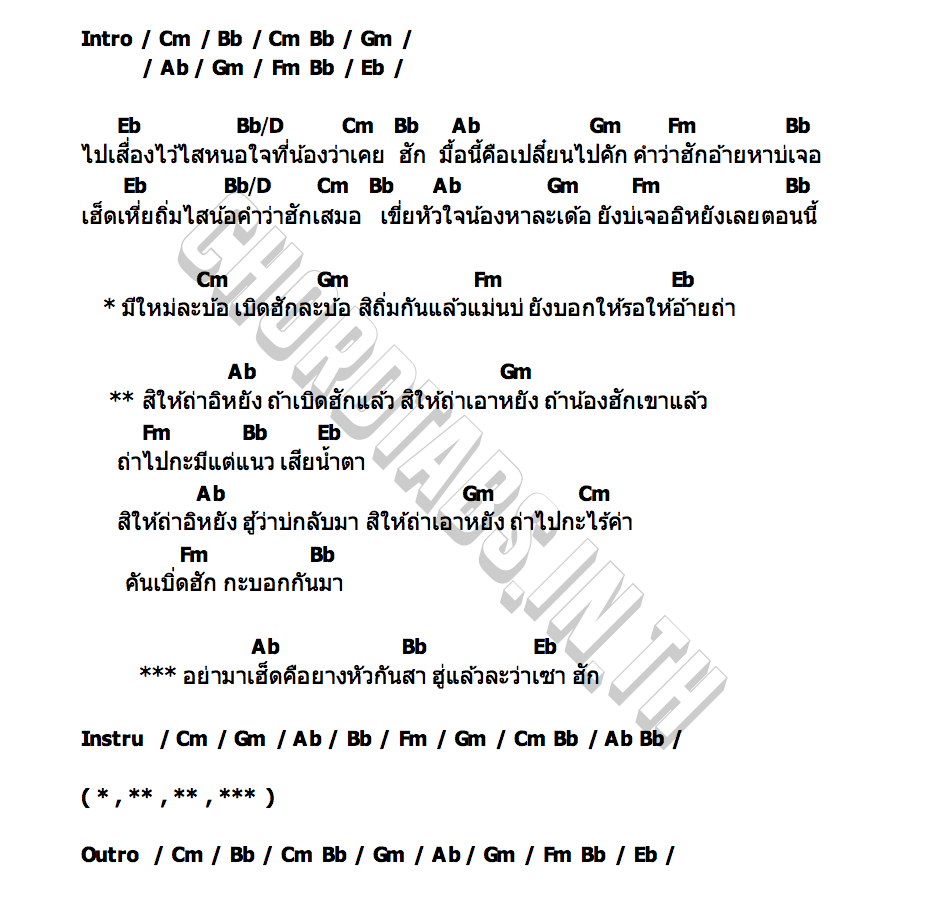 คอร์ด สิให้ถ่าอิหยัง เบนซ์ ปรีชา