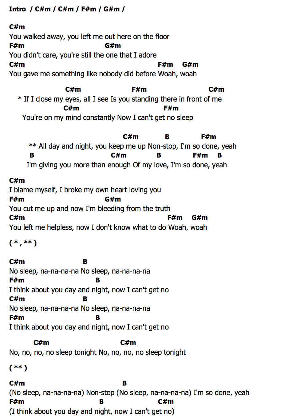 คอร์ด All Day And Night Europa (Jax Jones & Martin Solveig) & Madison Beer