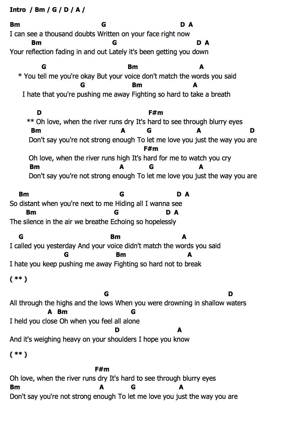 คอร์ด Blurry Eyes Michael Patrick Kelly