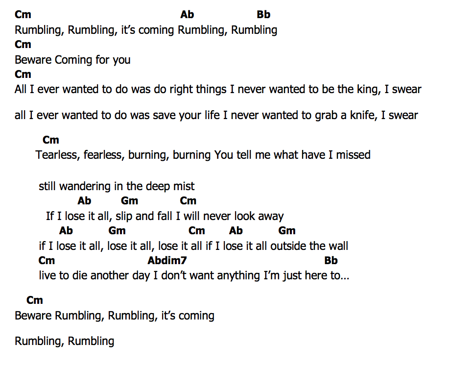 คอร์ด The Rumbling SiM