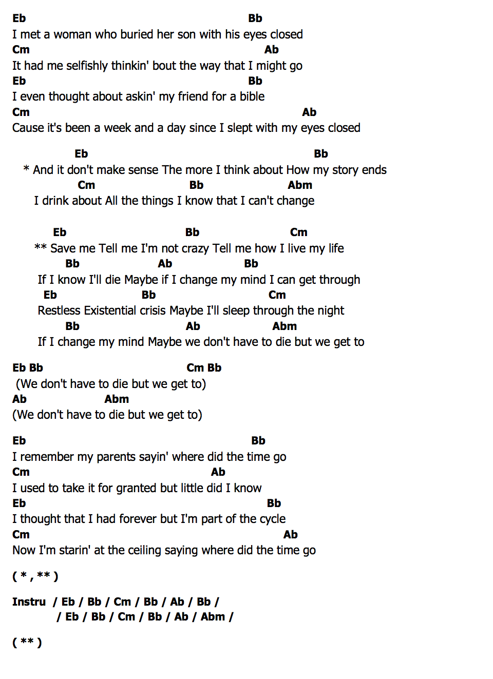 คอร์ด We Don t Have To Die Sarah Barrios