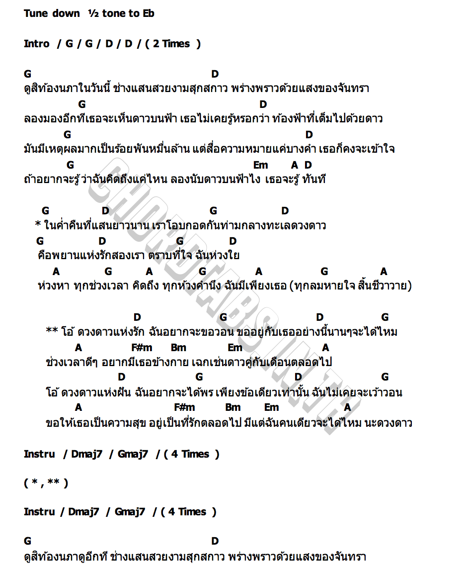 คอร์ด คิดถึงเท่ากับดาว อีม โชติกา