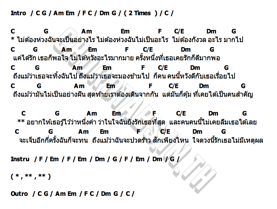 คอร์ด เเค่ได้รักก็พอ Pue Kai(ผือ ไก่)