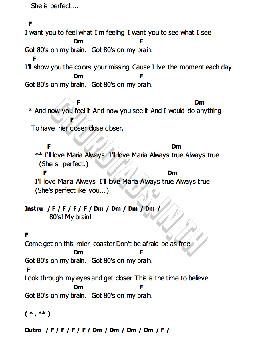 คอร์ด Love Maria Crazy Loop