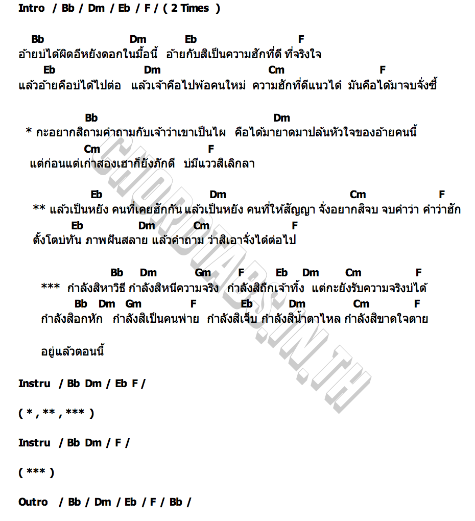 คอร์ด กำลังสิตาย ไทม์ ธนวัฒน์