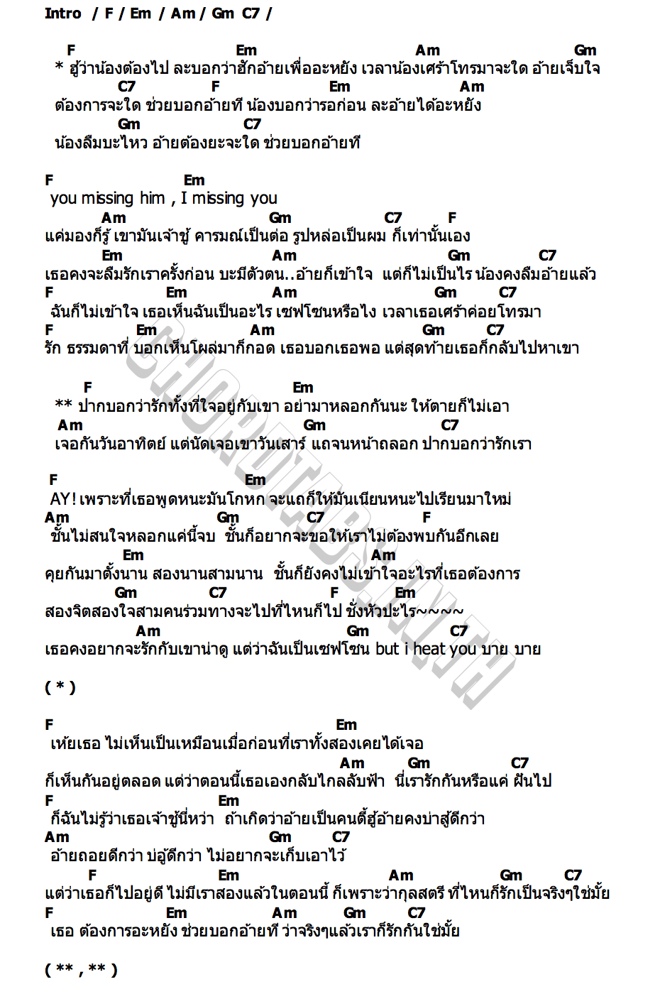 คอร์ด รู้ว่าเธอต้องไป ONENIGHT x Uziice Ft. จินน้อย