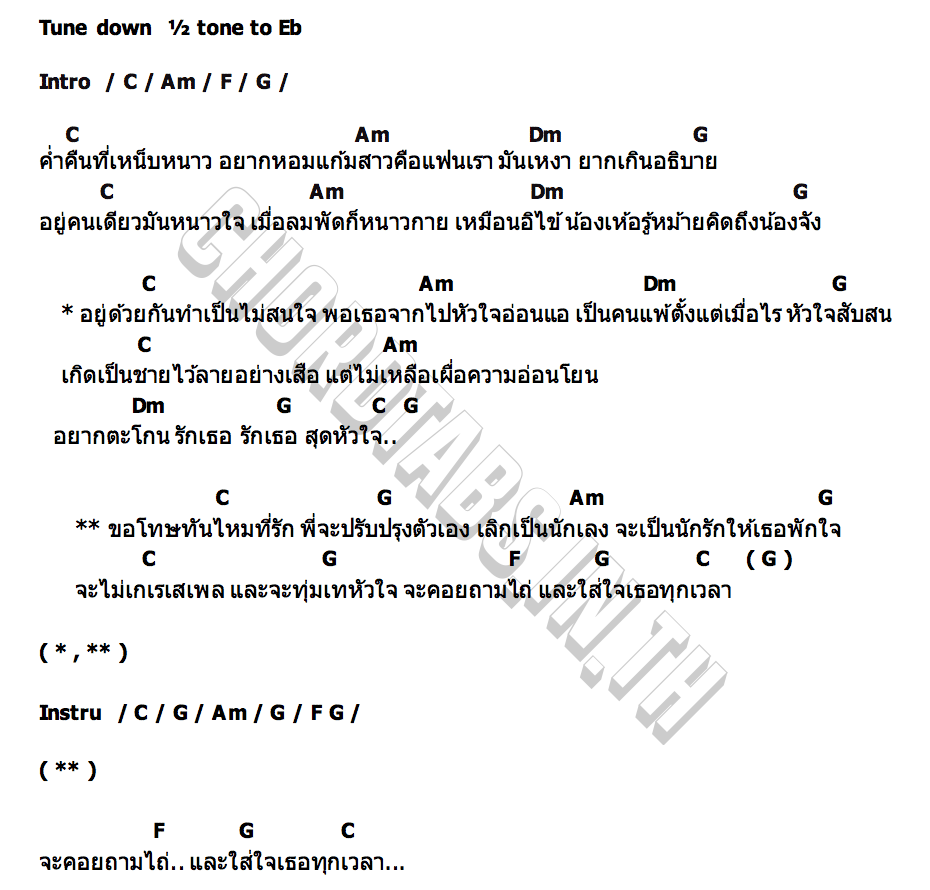 คอร์ด นักเลงกลับใจ นิว พงศกร x เต็ม นาวา
