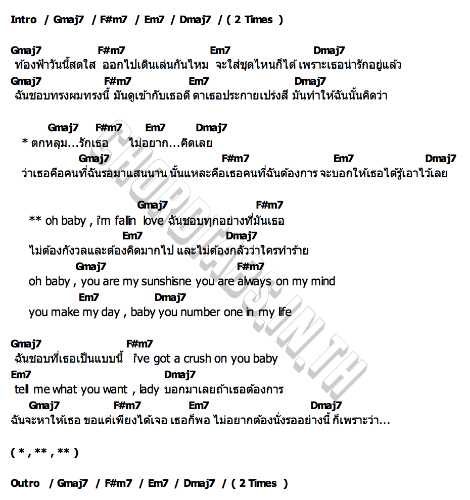 คอร์ด Fall in love ARMOR