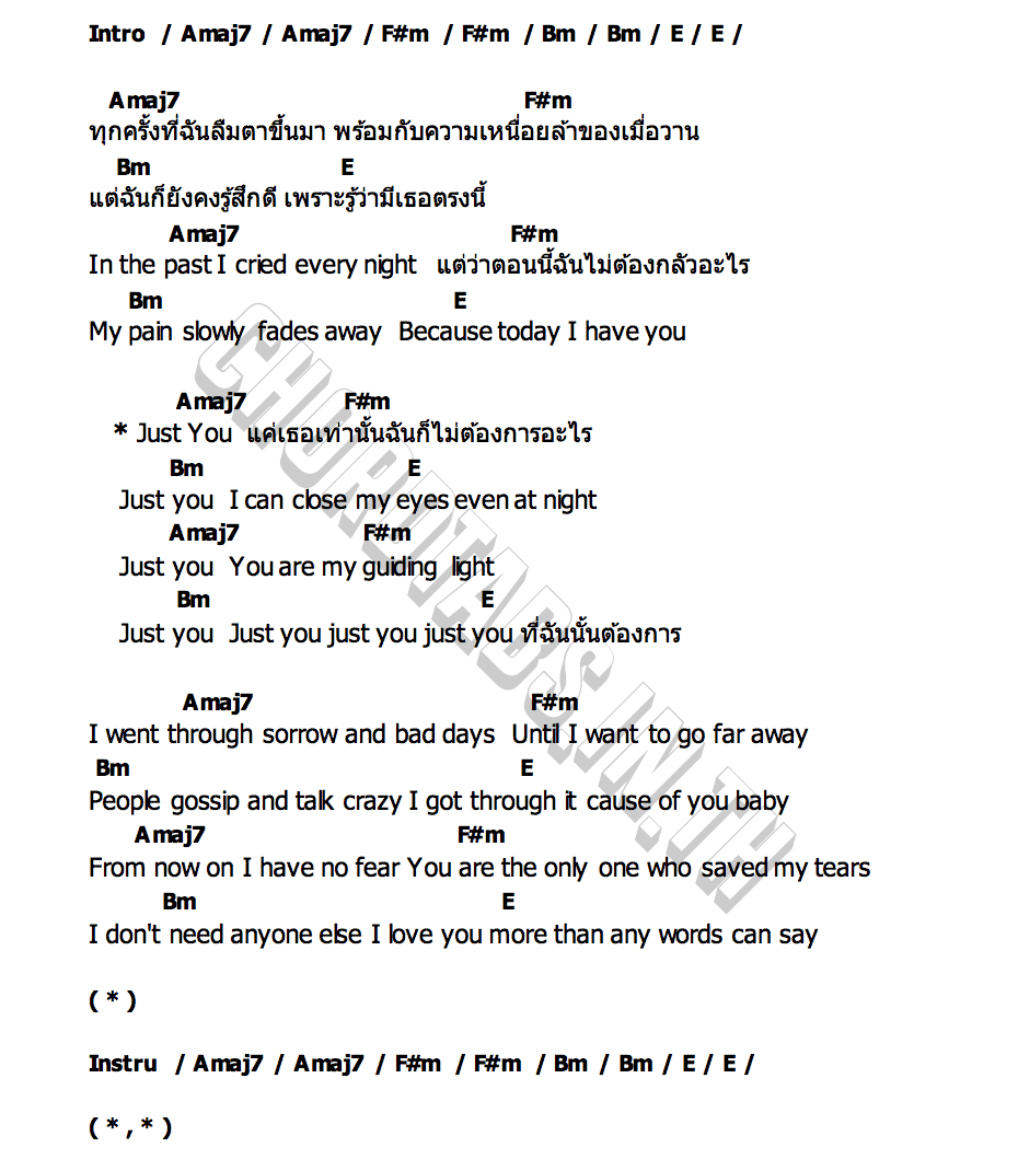 คอร์ด Just You YOLO SQUAD