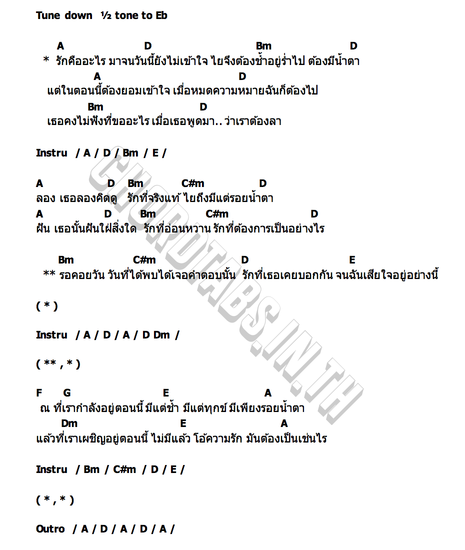 คอร์ด รักคืออะไร Billyman