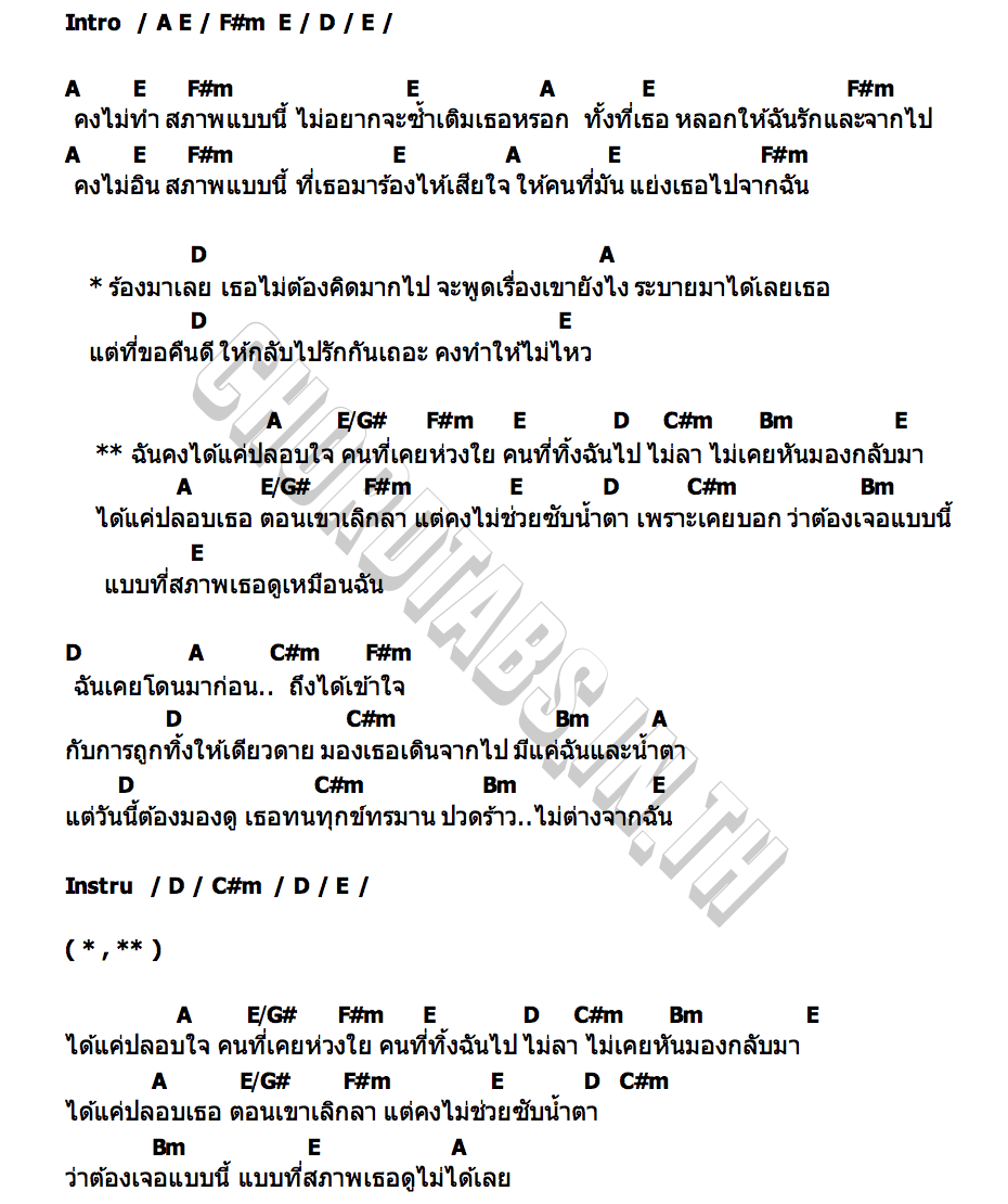คอร์ด สภาพ CRAZY (วงเครซี่)