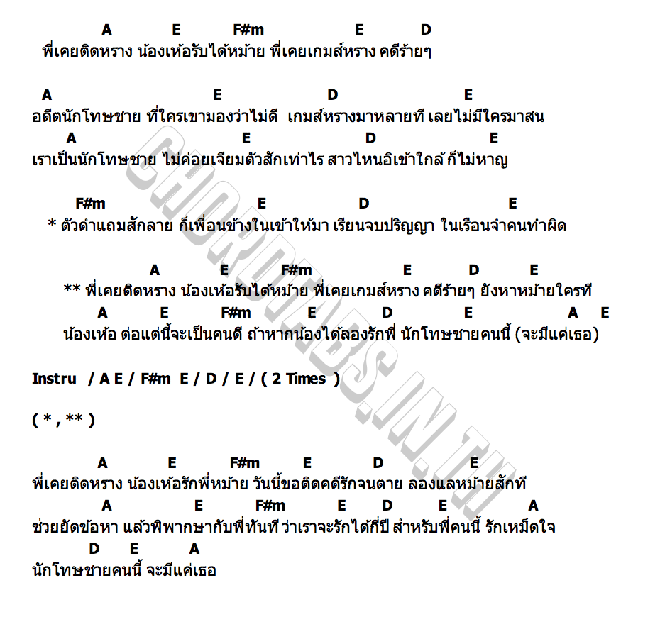 คอร์ด กลับใจ วงสะพานเหล็ก