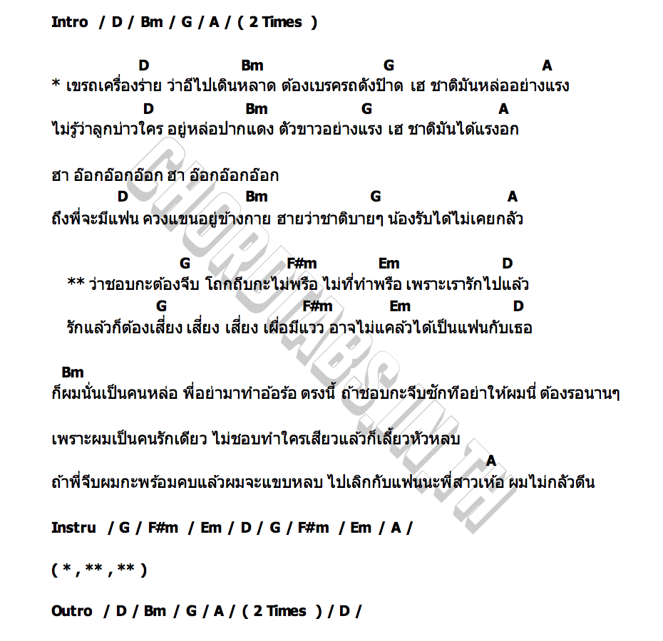 คอร์ด ชอบก็จีบถูกถีบก็ยอม แป้ง ลลิตา