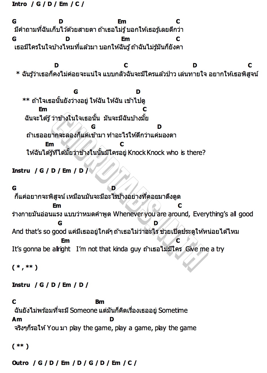 คอร์ด KNOCK KNOCK NANON x Jorin 4EVE