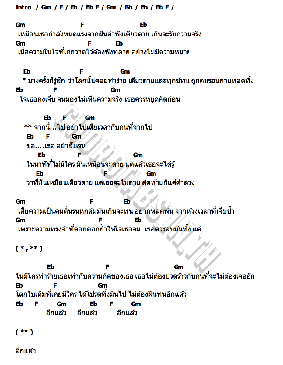 คอร์ด จากนี้ STRAY WOLVES